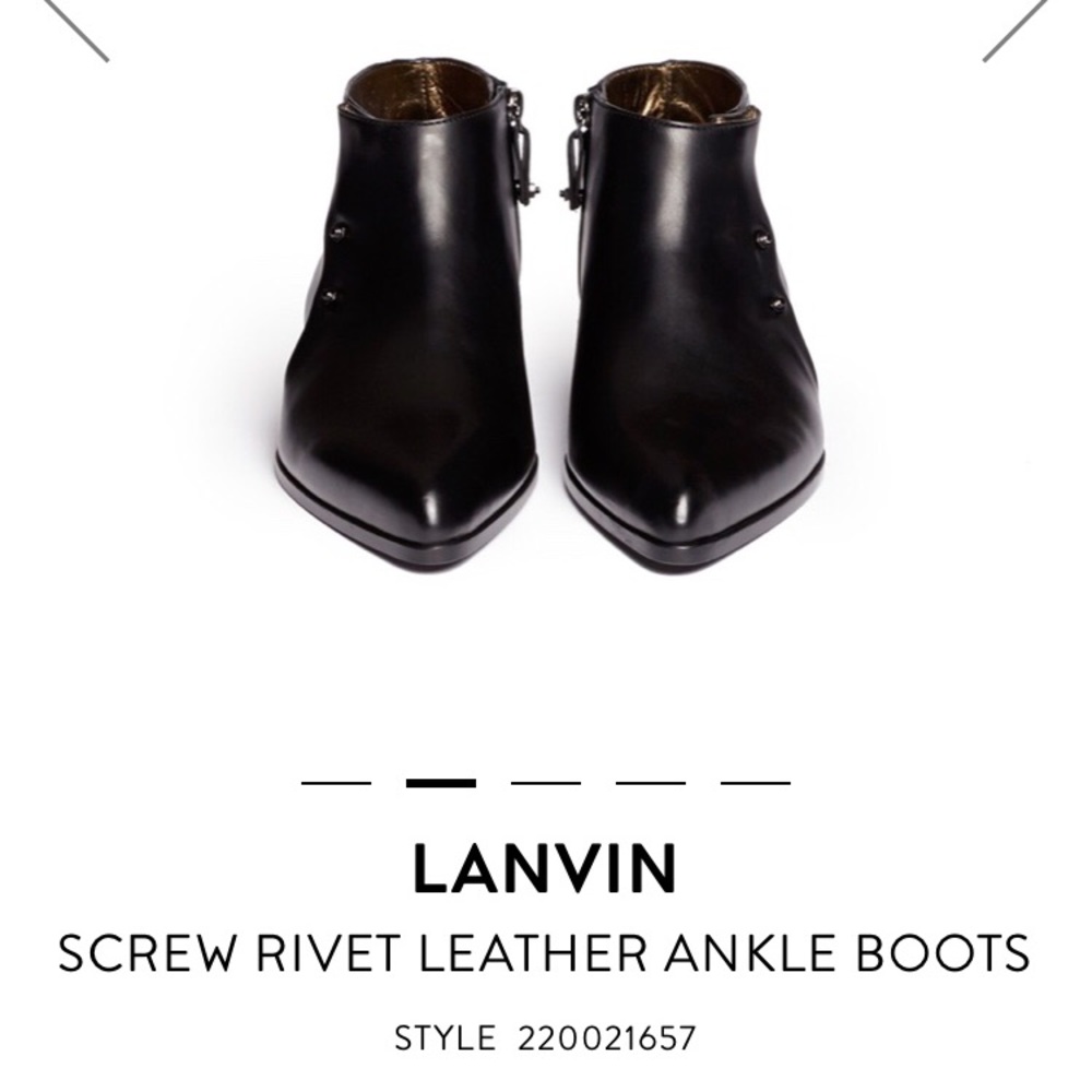 LANVIN SCREW RIVET LEATHER ANKLE BOOTS 🥾